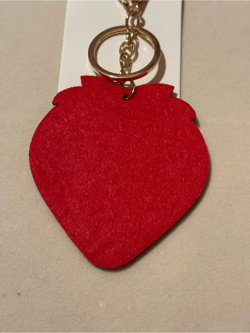 Red & Green Strawberry Keychain / Bag Charm- Sparkly Fruit Charm
